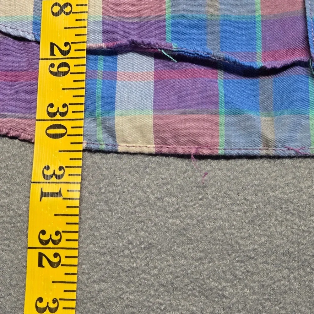 Levis Colorgraphs Mens M Plaid Button Down Shirt Vintage Purple Blue Long Sleeve